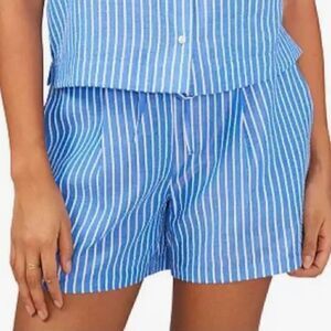 Riley And Rae Seer Sucker Shorts 4” Tie Stripe Blue White S
